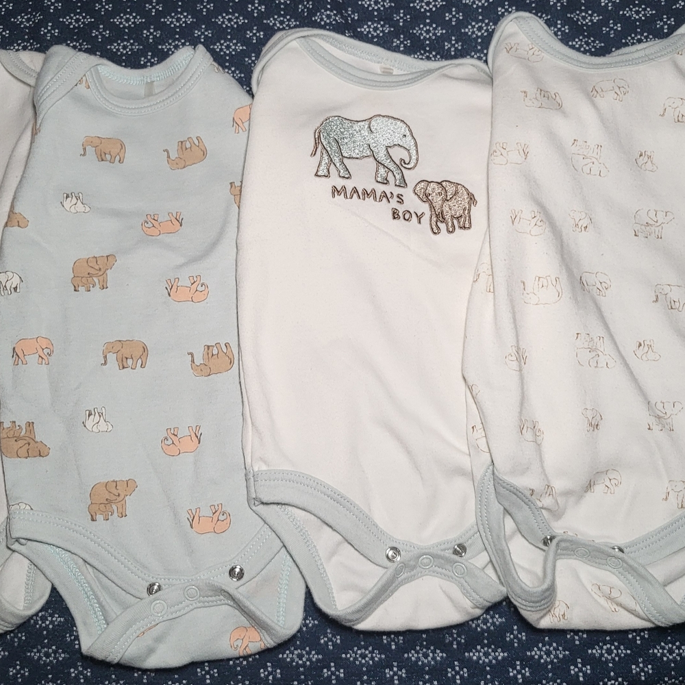 Baby Elephant Print Onesies Set